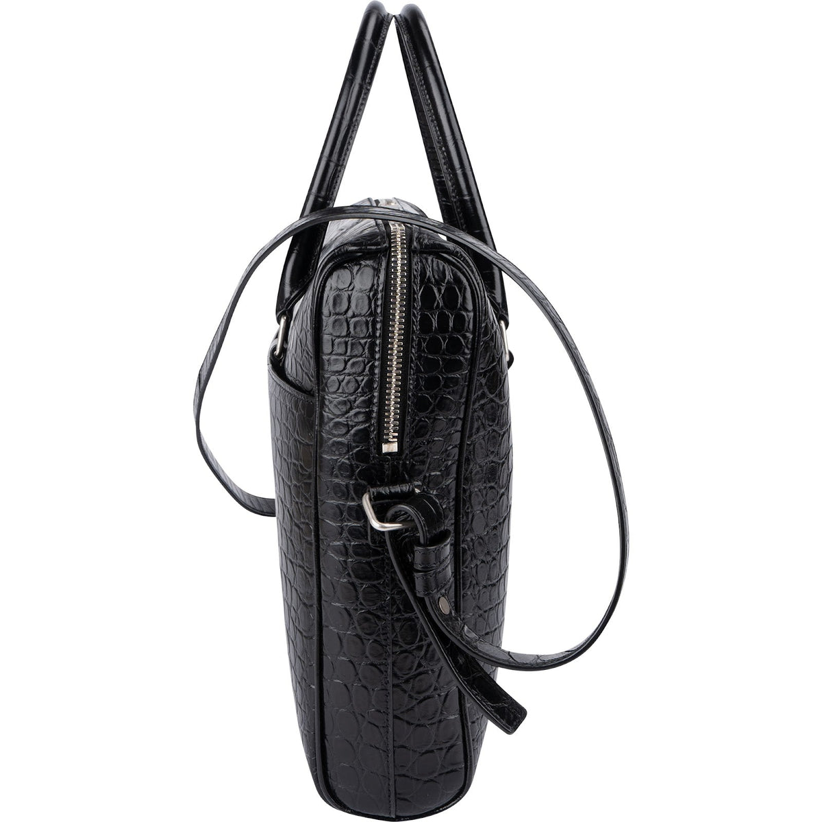 Yves Saint Laurent Croc-Embossed Leather Avec Briefcase Shoulder Handbag