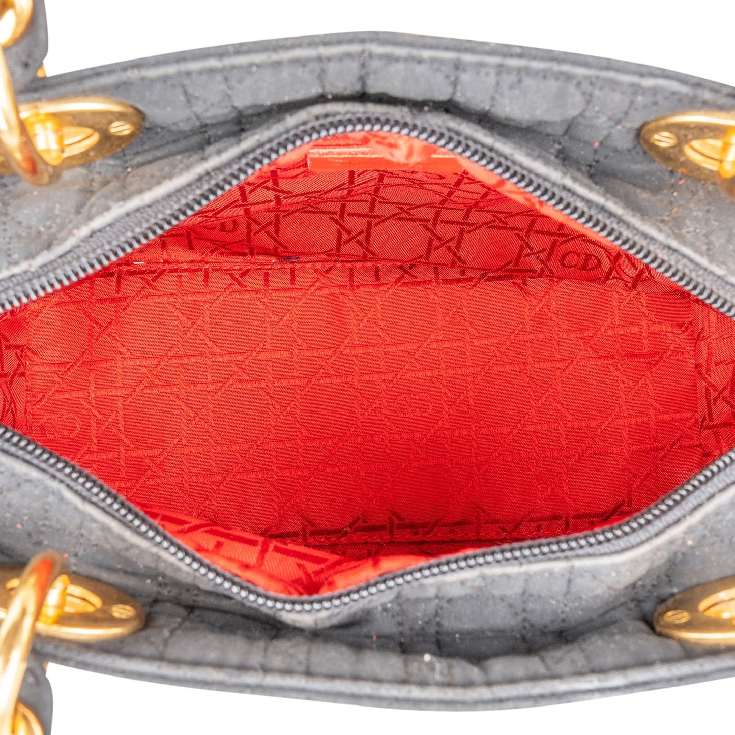 Christian Dior Quilted Nylon Cannage Lady Dior Handbag