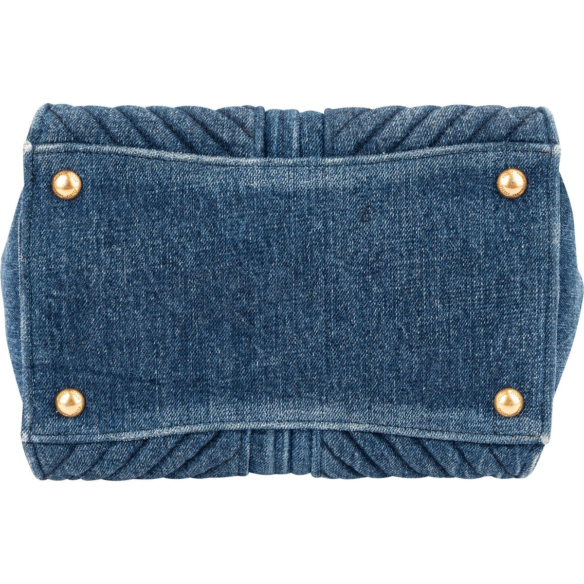 Miu Miu Biker Tote aus gestepptem Denim – Ansicht 6