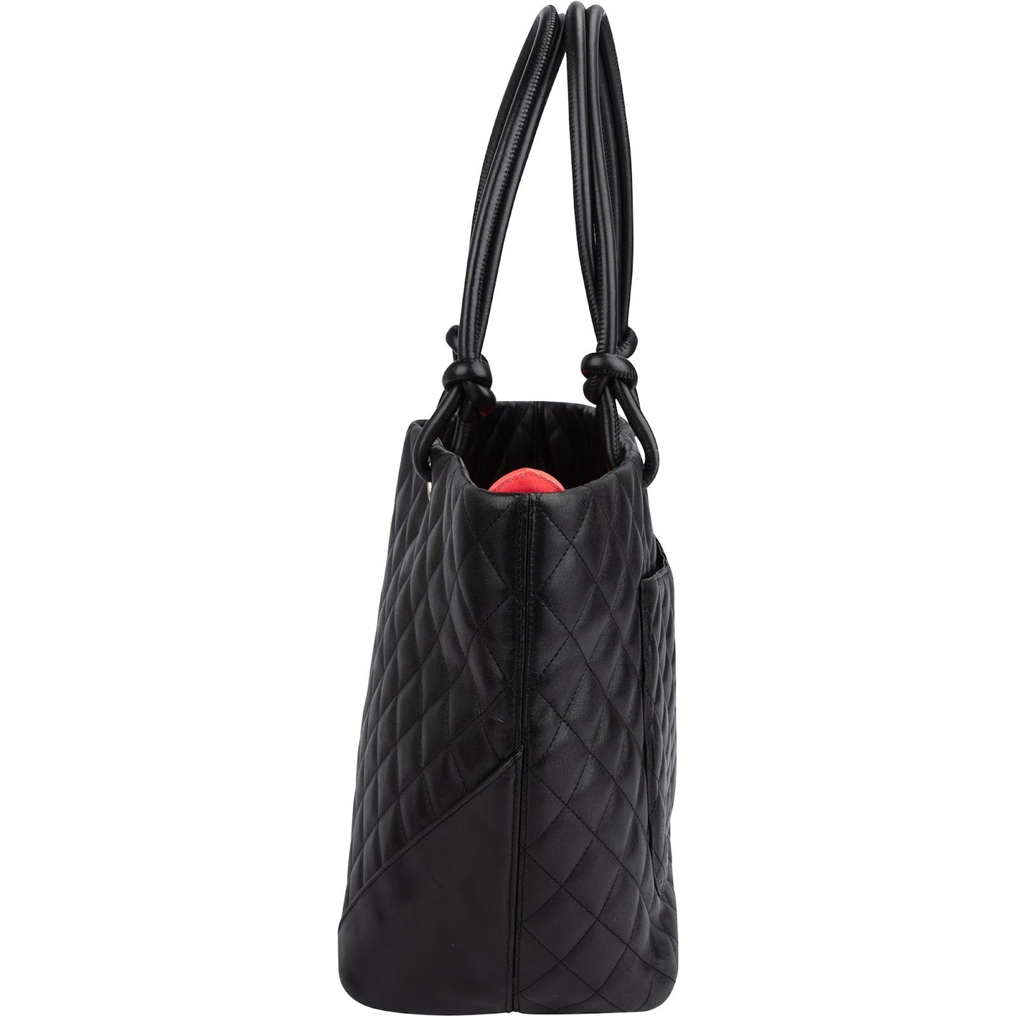 Chanel Quilted Lambskin Cambon Ligne Jumbo Tote Shoulder Bag