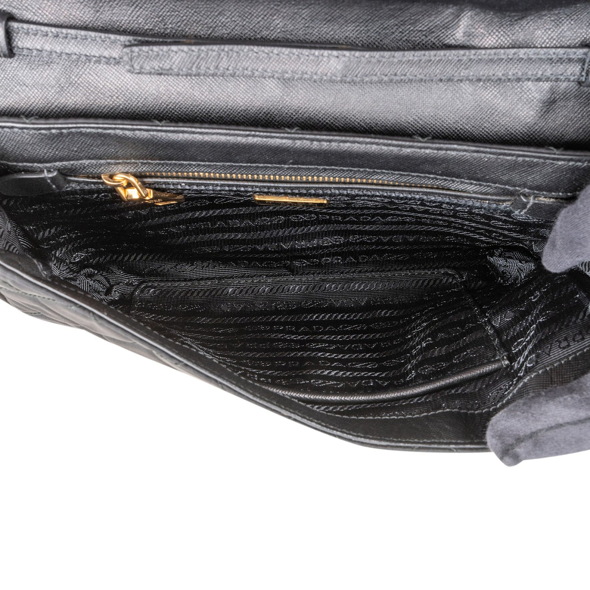 Prada Quilted Tessuto Nylon Chain Single Flap Crossbody Bag