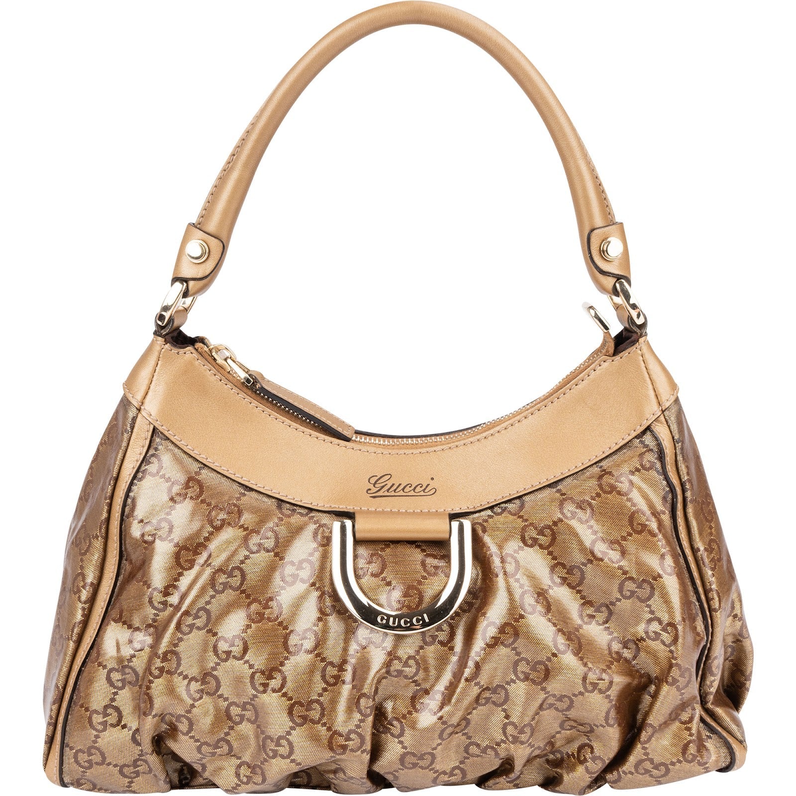 Gucci Monogram GG Coated Metallic Canvas Abbey D-Ring Shoulder Bag