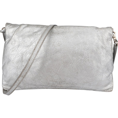Balenciaga Metallic Leather Envelope City Clutch Crossbody Bag