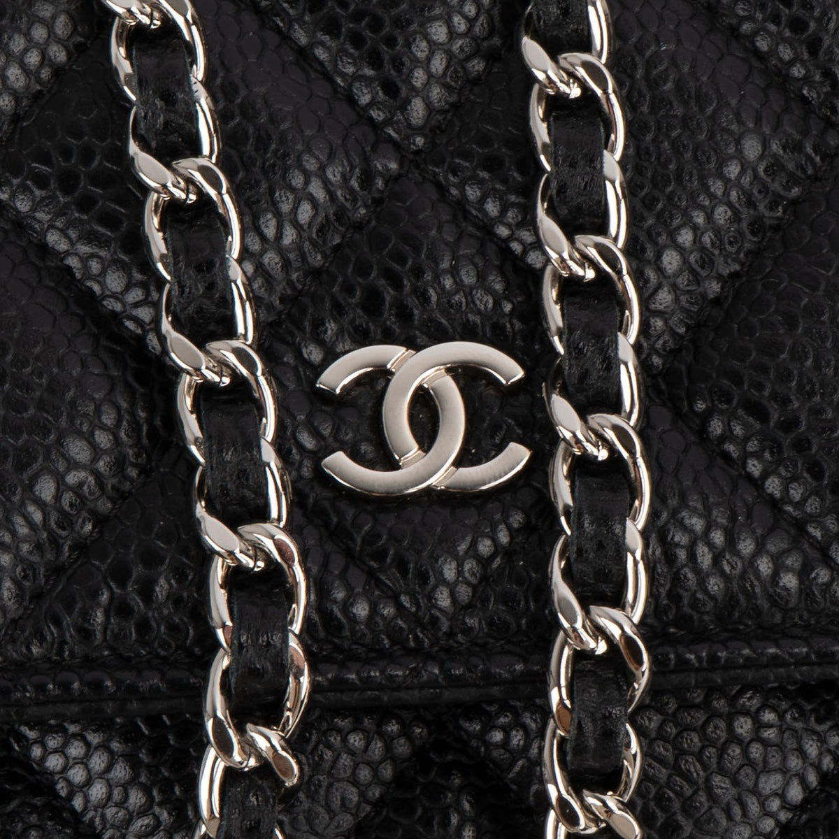 Chanel Quilted Caviar Leather Wallet on Chain Crossbody Bag