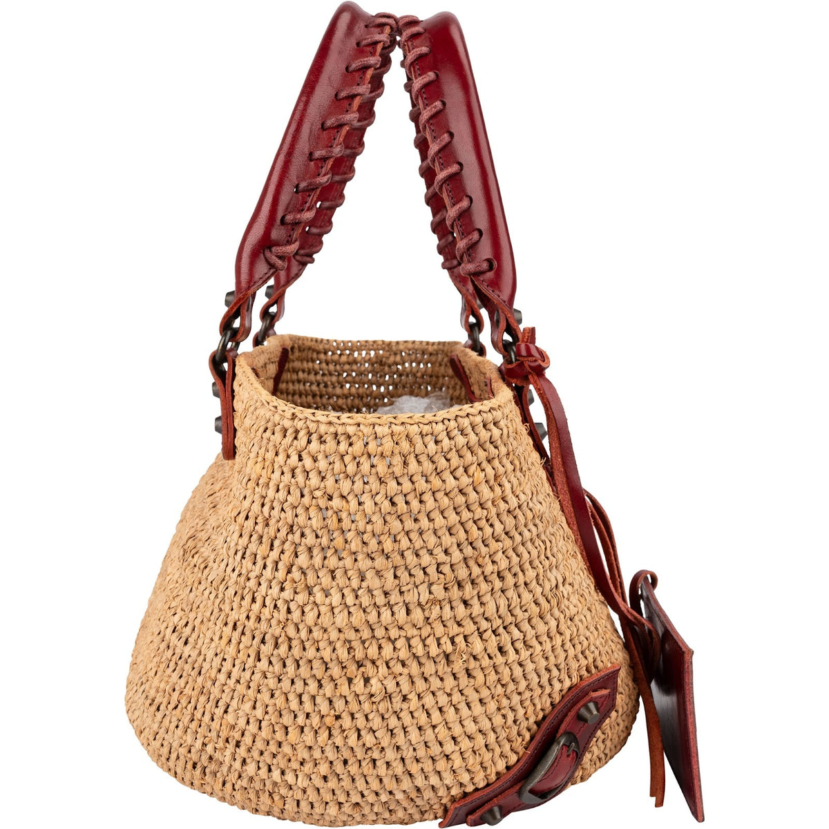 Balenciaga Raffia Panier Basket City Handbag