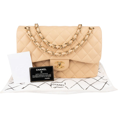 Chanel Quilted Lambskin Jumbo Double Flap Crossbody Bag