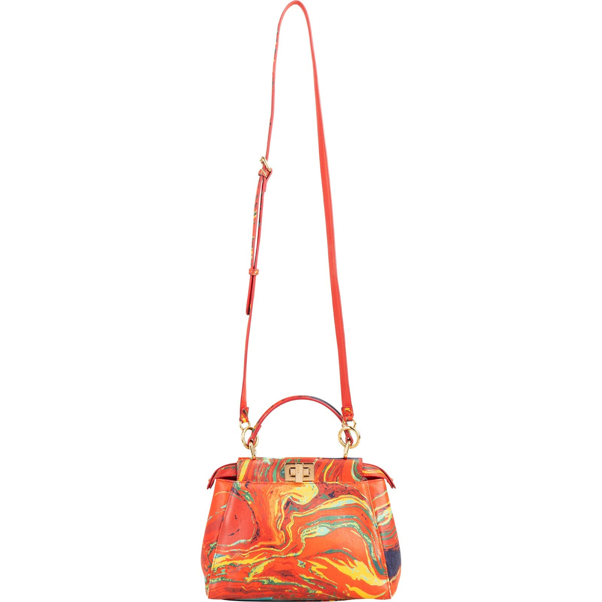 Fendi Multicolor Swirl Print Peekaboo Mini Handbag