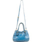 Miu Miu Blue Vitello Lux Leather Small Front Bow Handbag