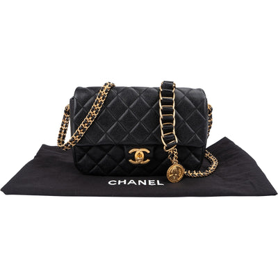 Chanel Caviar Leather Mini Rectangular Flap Coin Crossbody Bag