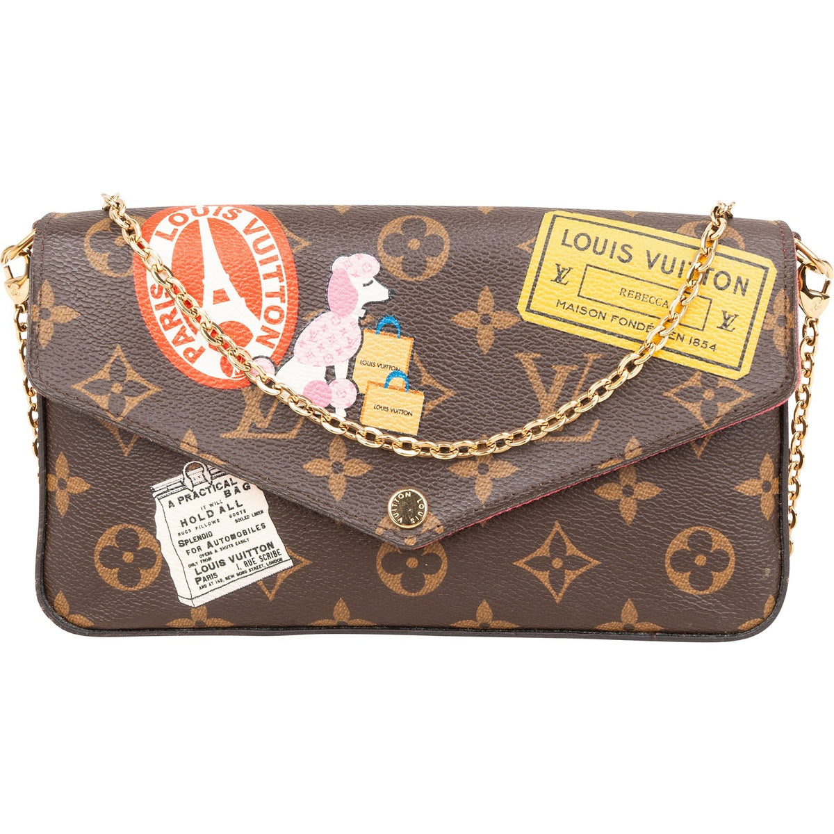 Louis Vuitton Monogram Canvas Limited Illustre World Tour Pochette Felicie Crossbody Bag
