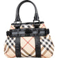 Burberry Nova-Check Studded Knight Hobo Handbag