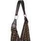 Fendi Monogram FF Zucca Canvas Diagonal Triangle Zip Large Shoulder Bag
