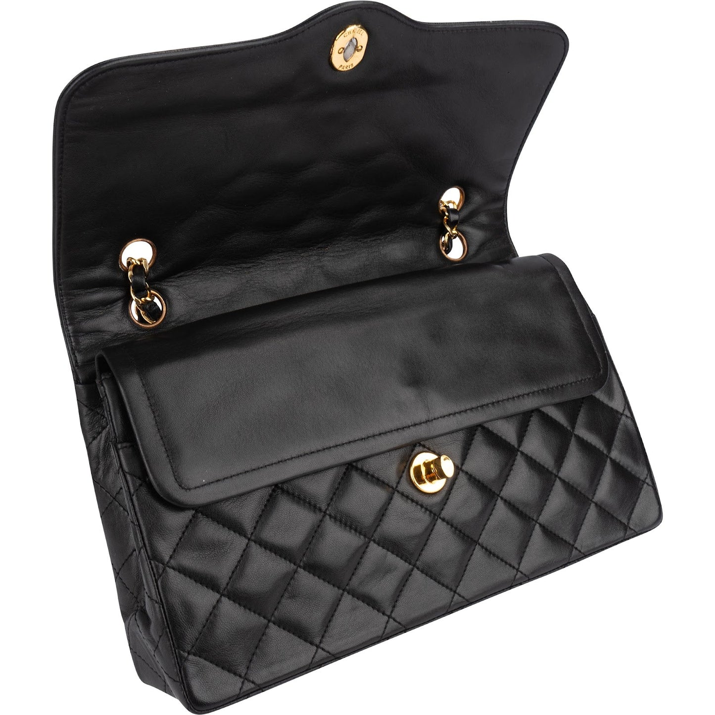 Chanel Quilted Lambskin Bicolor Double Flap Shoulder Bag