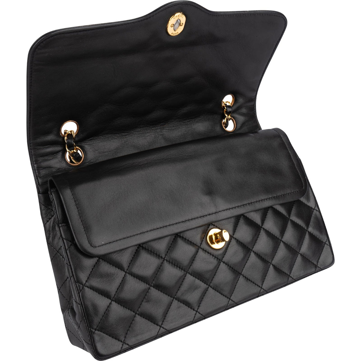 Chanel Quilted Lambskin Bicolor Double Flap Shoulder Bag