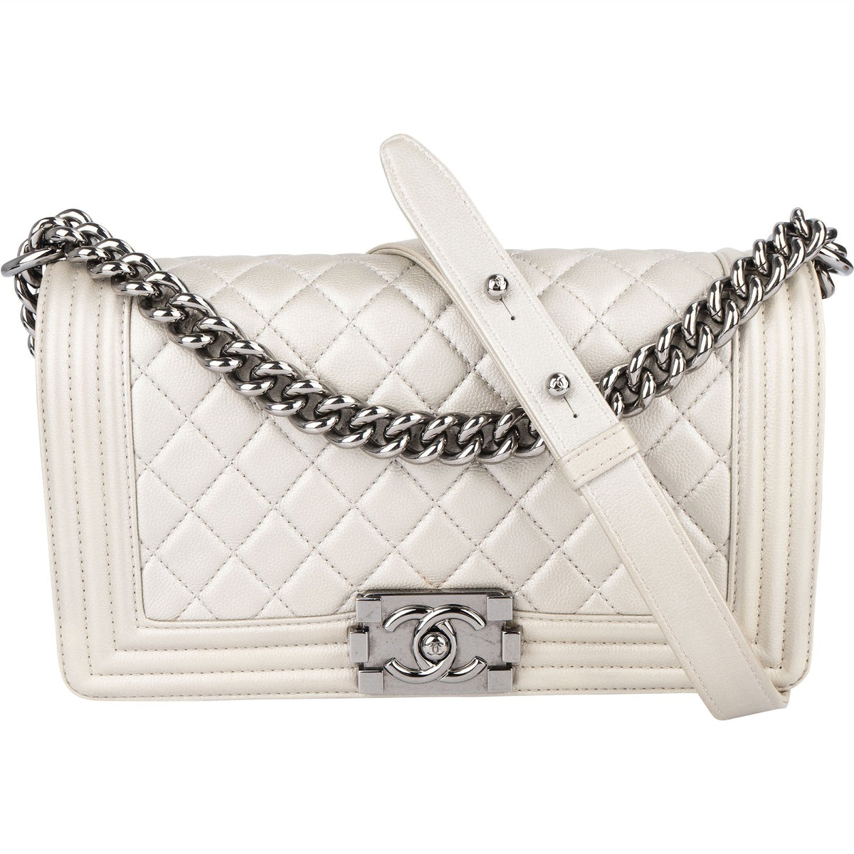 Chanel Quilted Calfskin Boy Single Flap Crossbody Bag