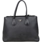 Prada Black Saffiano Leather Lux Turnlock Double Handbag