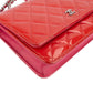 Chanel Quilted Patent Leather Wallet on Chain Crossbody Bag