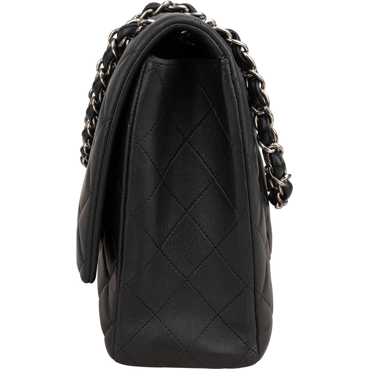 Chanel Quilted Lambskin Palladium Maxi Single Flap Crossbody Bag