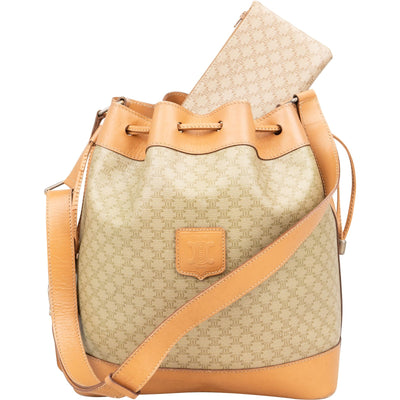 Celine Macadam Monogram Bucket Shoulder Bag