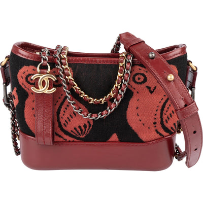 Chanel Owl Motif Wool & Calfskin Gabrielle Bicolor Chain Small Crossbody Bag