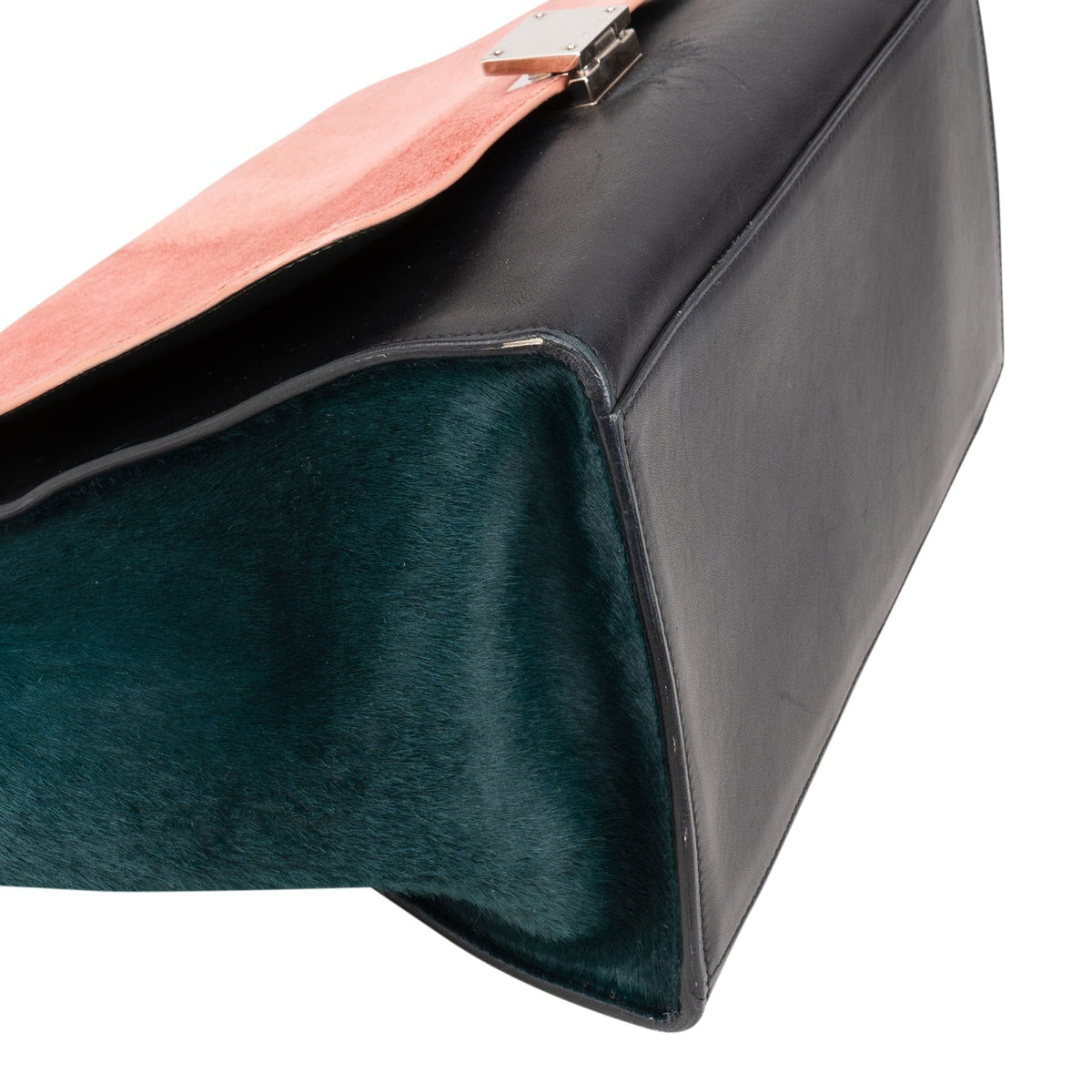 Celine Trapeze aus dreifarbigem Leder und Ponyfell – Ansicht 9