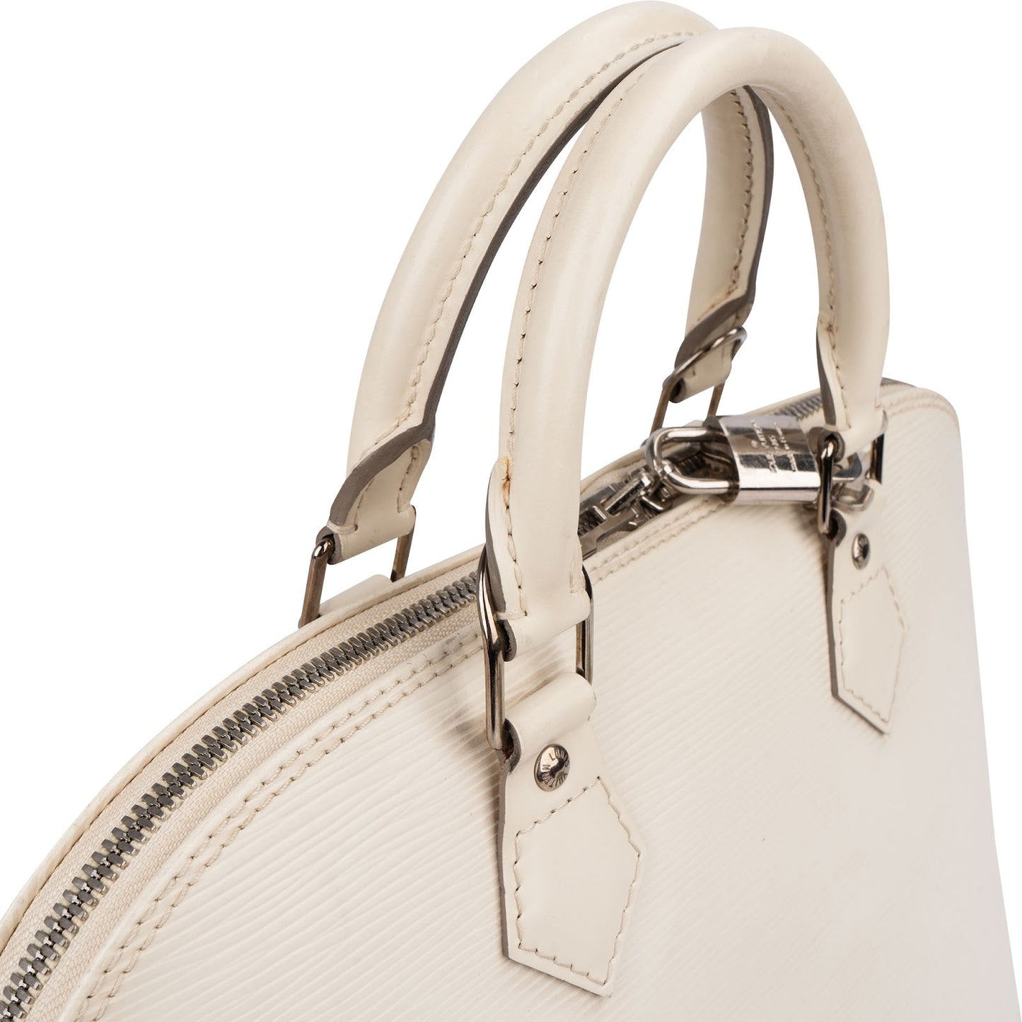 Louis Vuitton White Epi Leather Alma PM Handbag