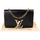 Louis Vuitton Noir Boxcalf Python Leather LV Louise GM Crossbody Bag