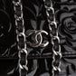 Chanel Patent Embossed Leather Camellia Wallet On Chain Crossbody Bag
