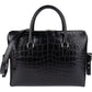Yves Saint Laurent Croc-Embossed Leather Avec Briefcase Shoulder Handbag