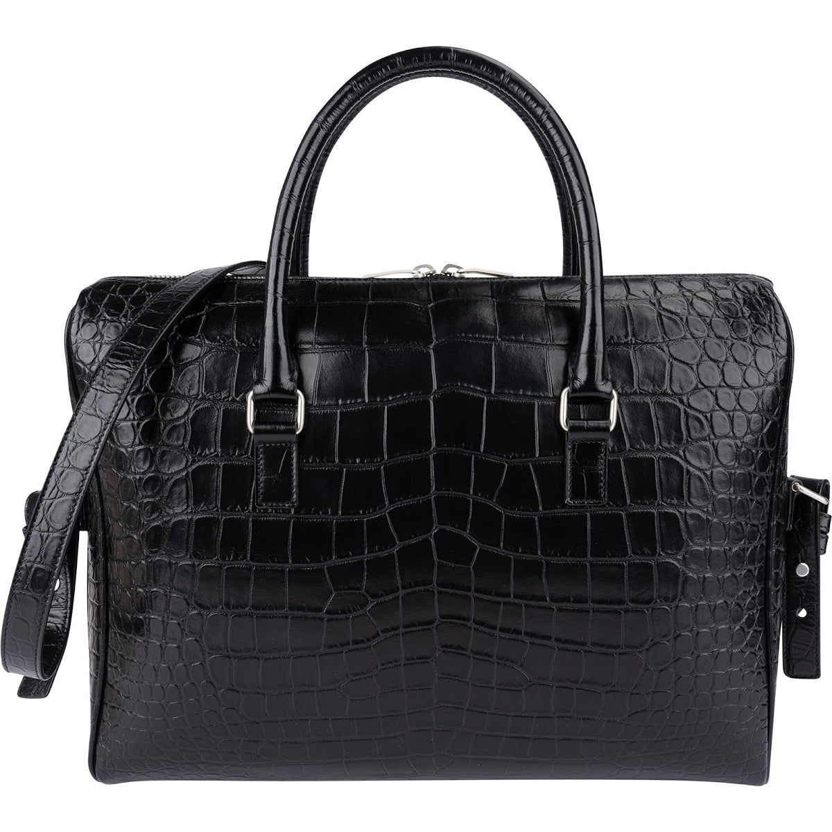 Yves Saint Laurent Croc-Embossed Leather Avec Briefcase Shoulder Handbag
