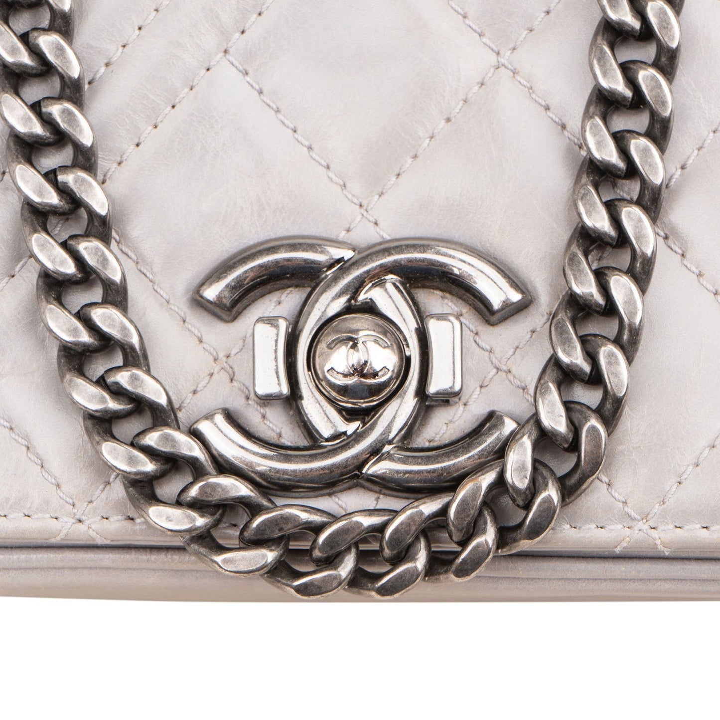 Chanel Aged Quilted Calfskin Coco Boy Single Flap Crossbody Bag