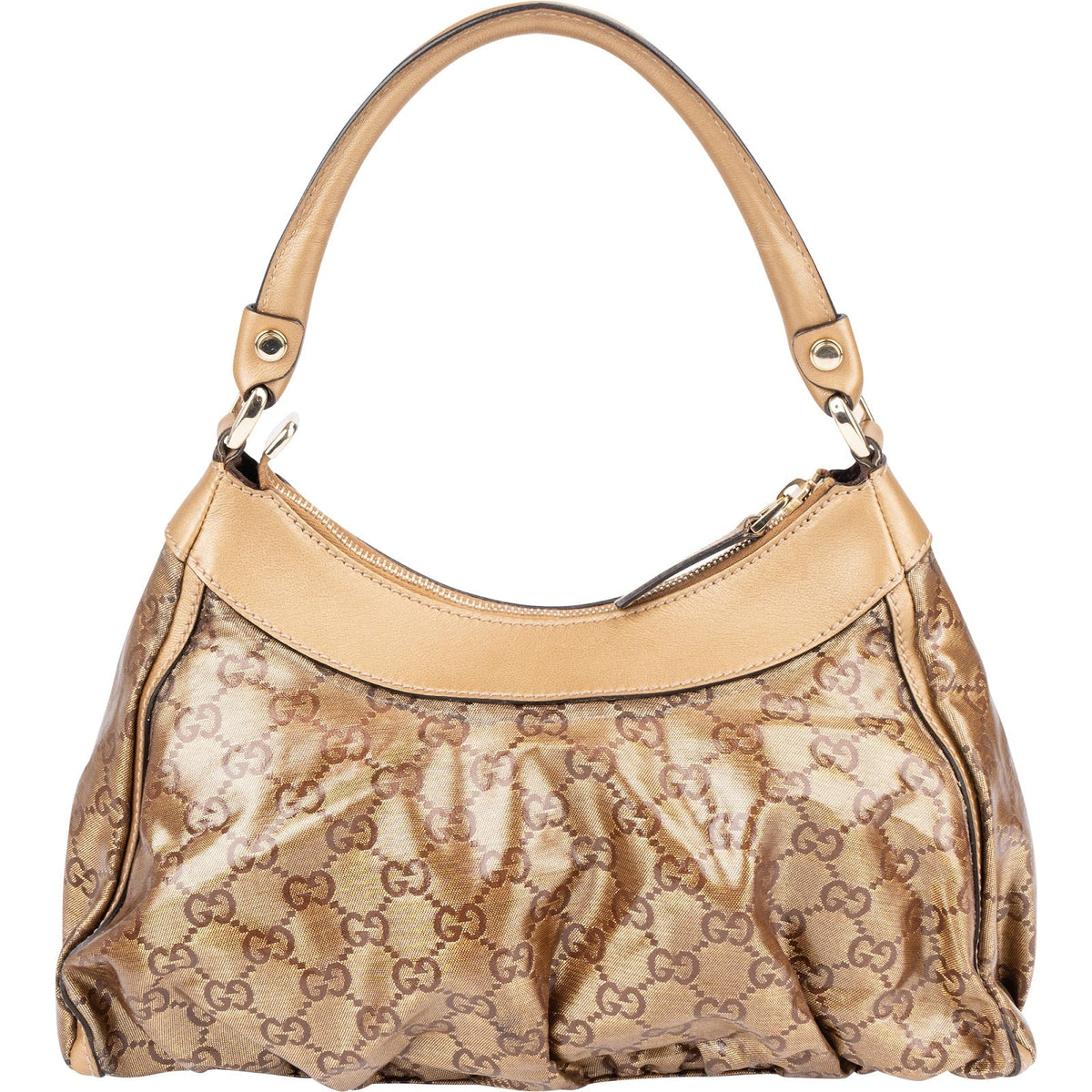 Gucci Monogram GG Coated Metallic Canvas Abbey D-Ring Shoulder Bag