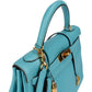 Hermès Taurillon Clemence Leather Gold Kelly 32 Handbag Blue Saint-Cyr