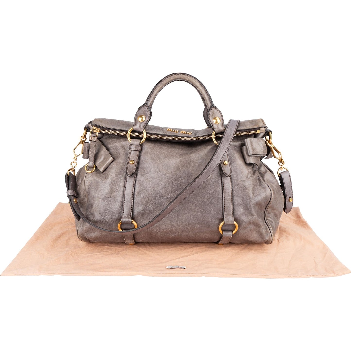 Miu Miu Vitello Lux Leather City Handbag