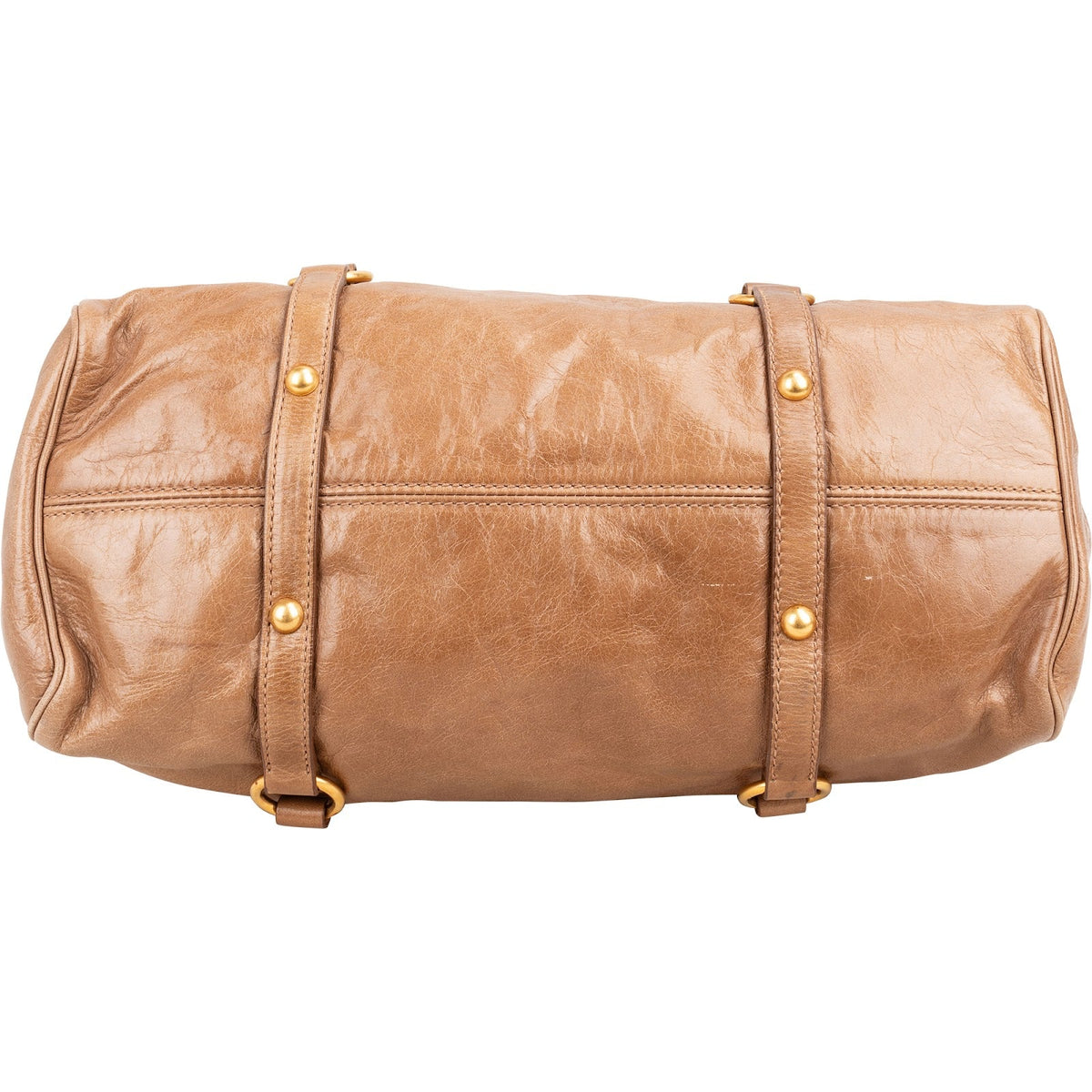 Miu Miu Brown Leather Vitello Lux Bow Shoulder Bag
