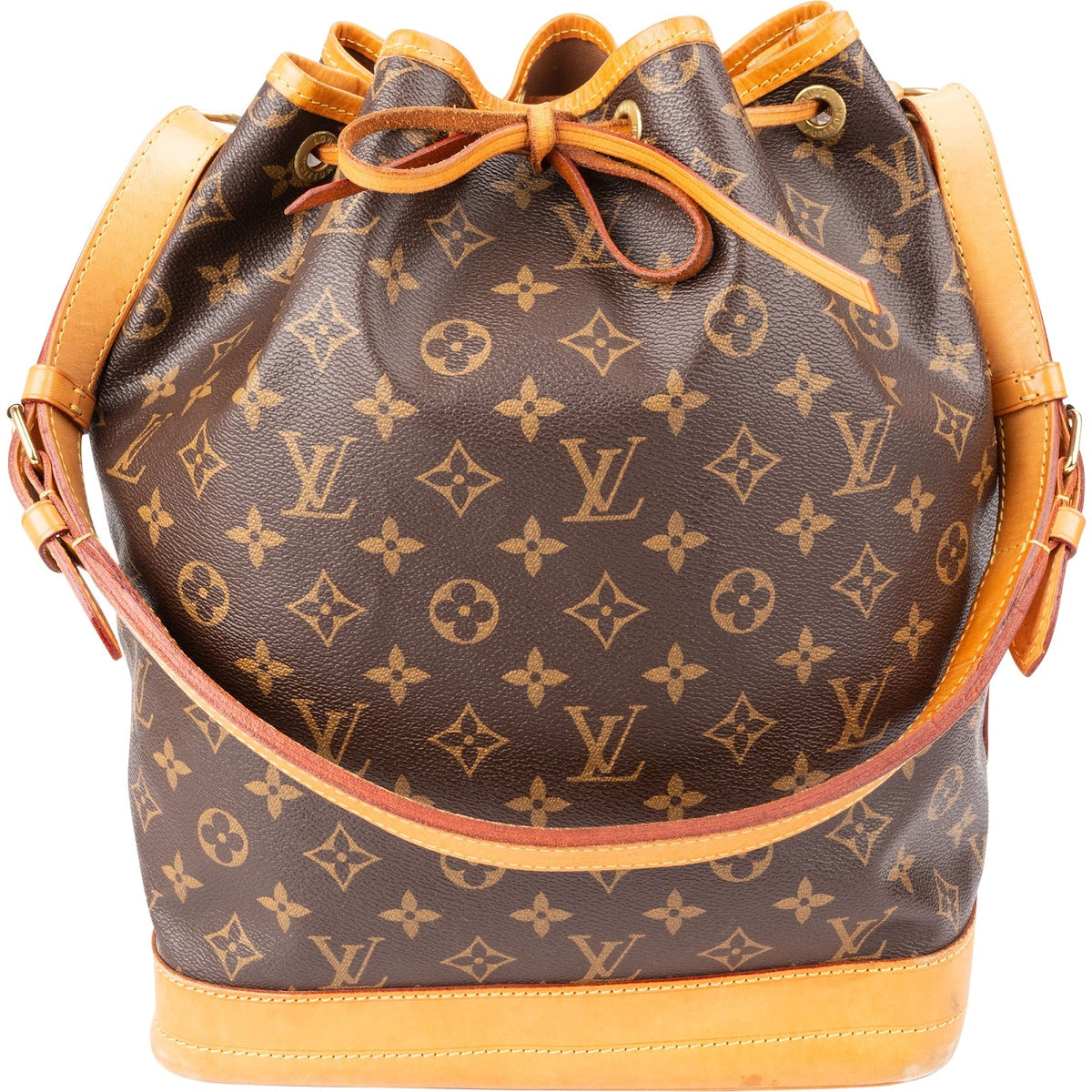 Louis Vuitton Monogram Canvas Sac Noé Grande aus Monogram Canvas und Vachetta-Leder – Vorderansicht