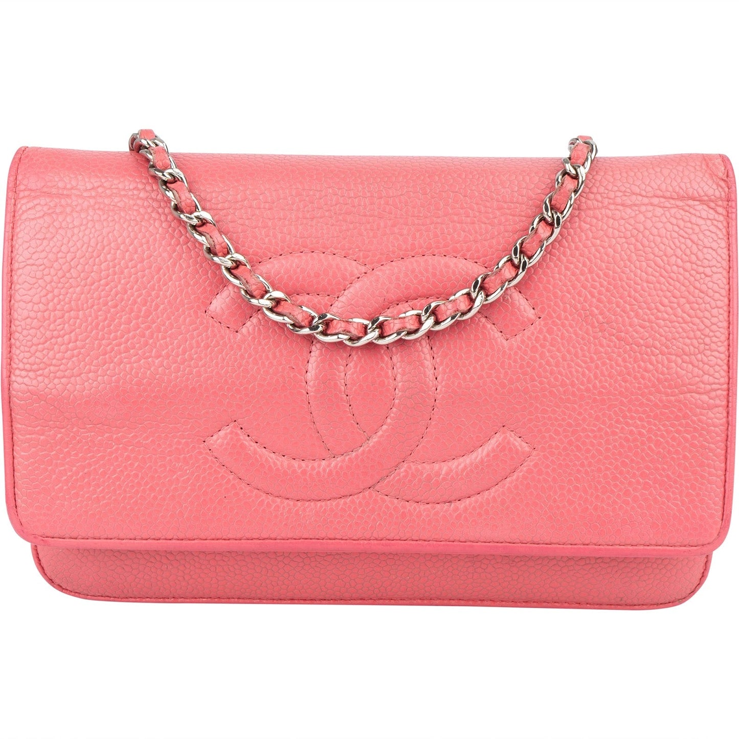 Chanel Caviar Leather CC Wallet On Chain Crossbody Bag