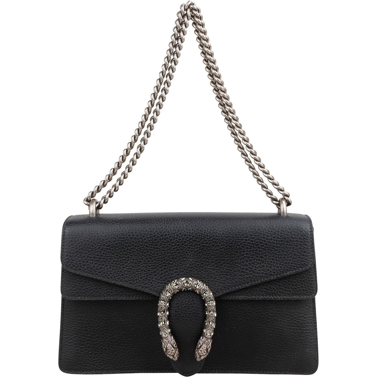 Gucci Grained Leather Crystal Dionysus Shoulder Bag