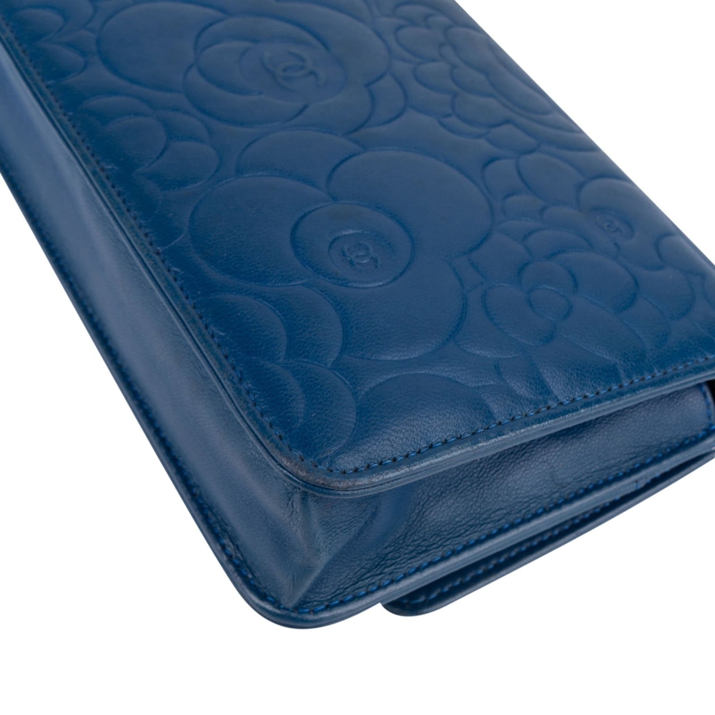 Chanel Embossed Leather Camellia Wallet On Chain Crossbody Bag