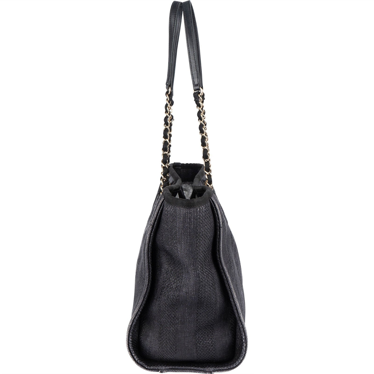 Chanel Bleu Tweed Deauville Tote Shoulder Bag