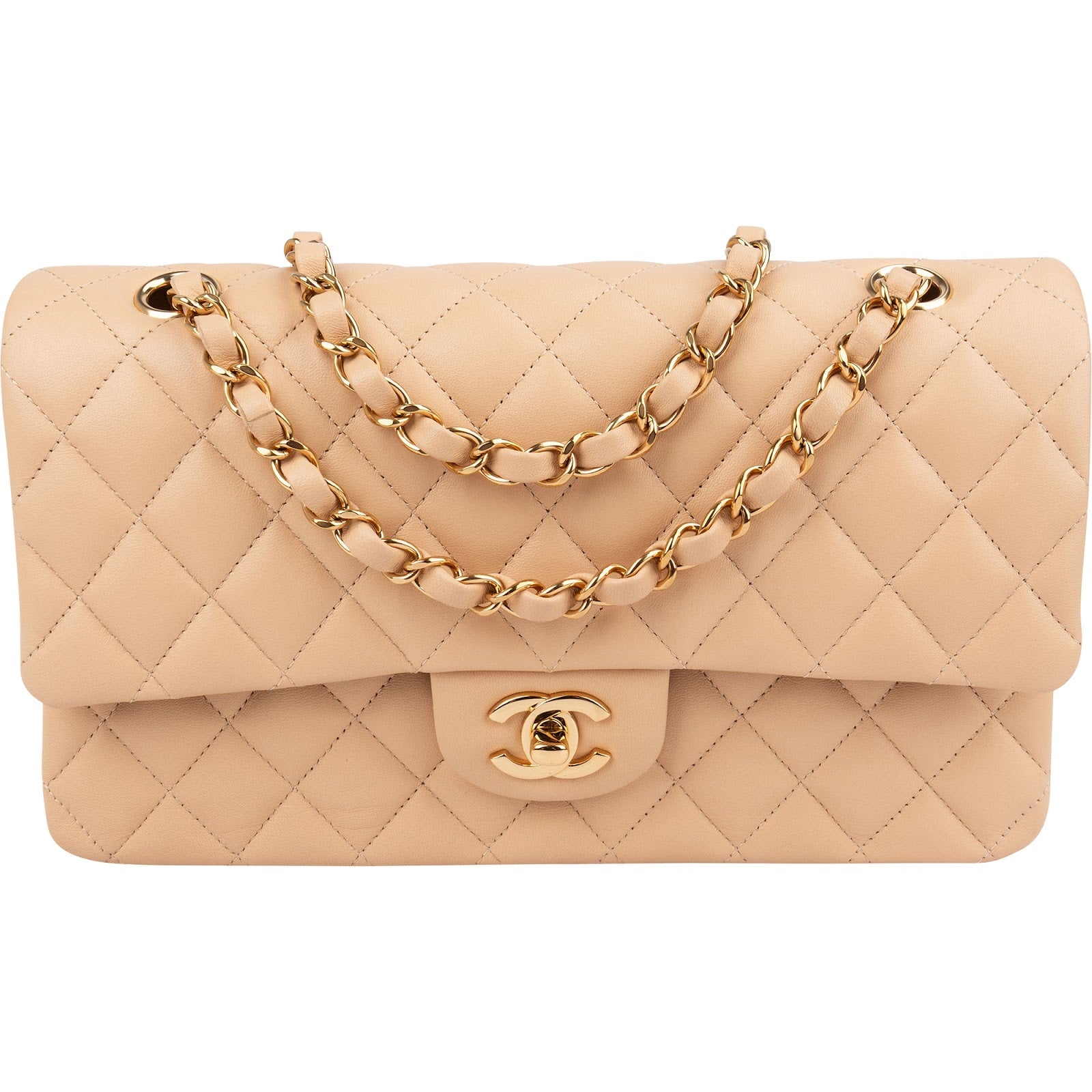 Chanel Quilted Lambskin Medium Double Flap Shoulder Bag