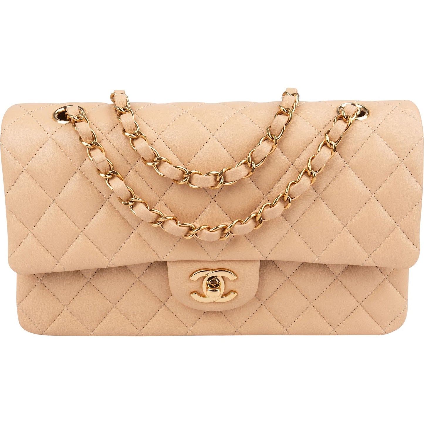 Chanel Quilted Lambskin Medium Double Flap Shoulder Bag