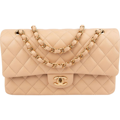 Chanel Quilted Lambskin Medium Double Flap Shoulder Bag
