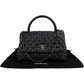 Chanel Quilted Caviar Leather Palladium Coco Handle Single Flap Handbag