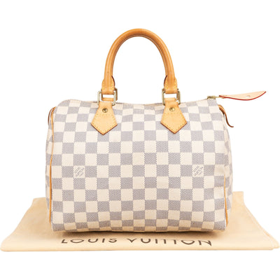Louis Vuitton Monogram Damier Azur Speedy 25 Handbag