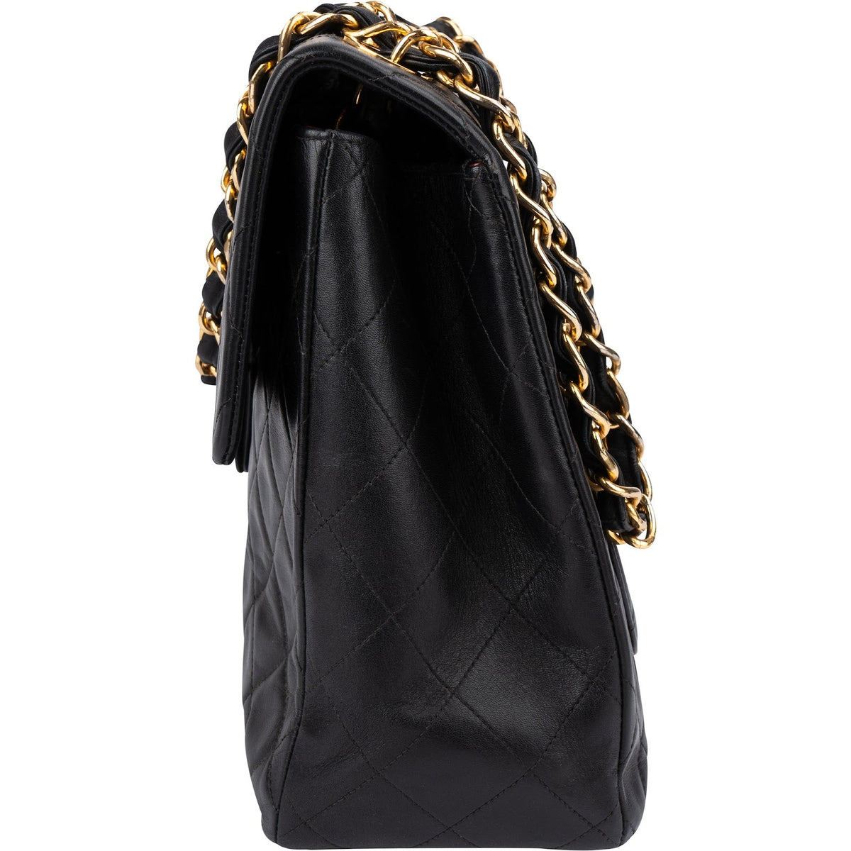 Chanel Quilted Lambskin 24K Gold Maxi Single Flap Crossbody Bag