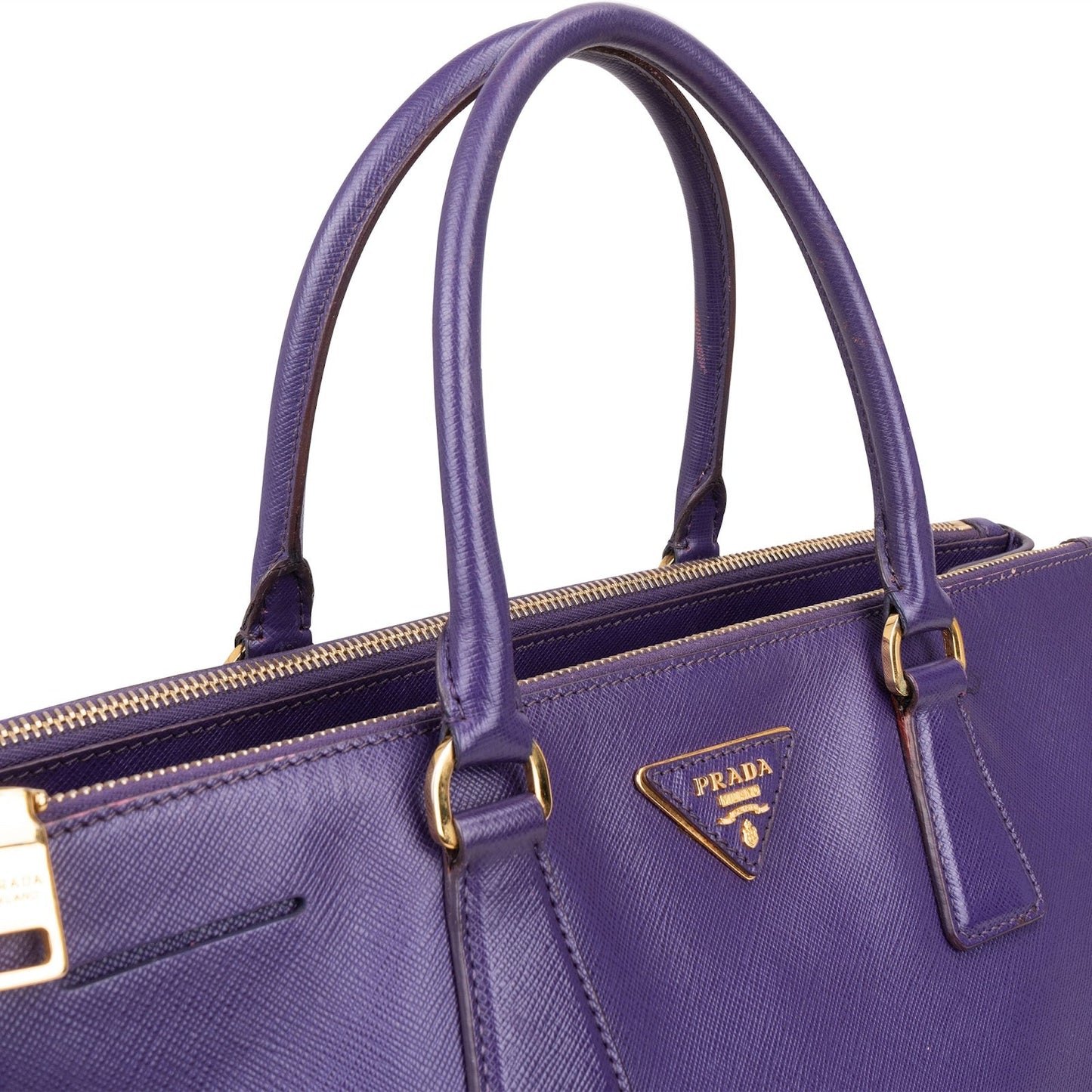 Prada Purple Saffiano Leather Galleria Handbag