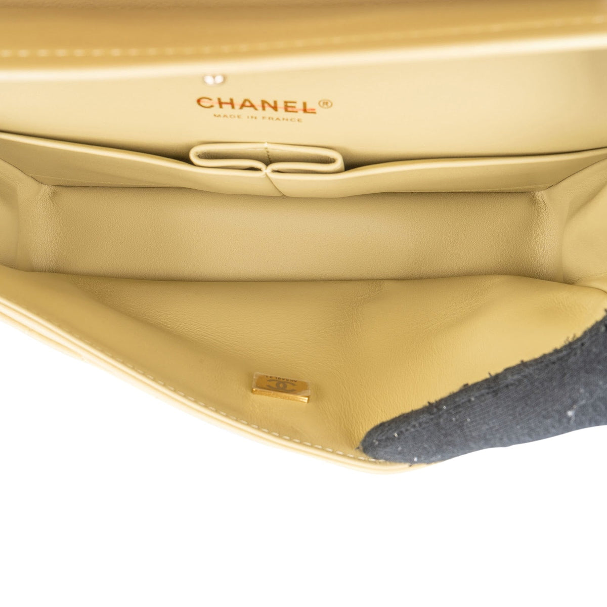 Chanel Gold Shimmering Quilted Lambskin Medium Double Flap Shoulder Bag