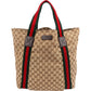 Gucci Web Large Tote aus GG Canvas – Vorderansicht