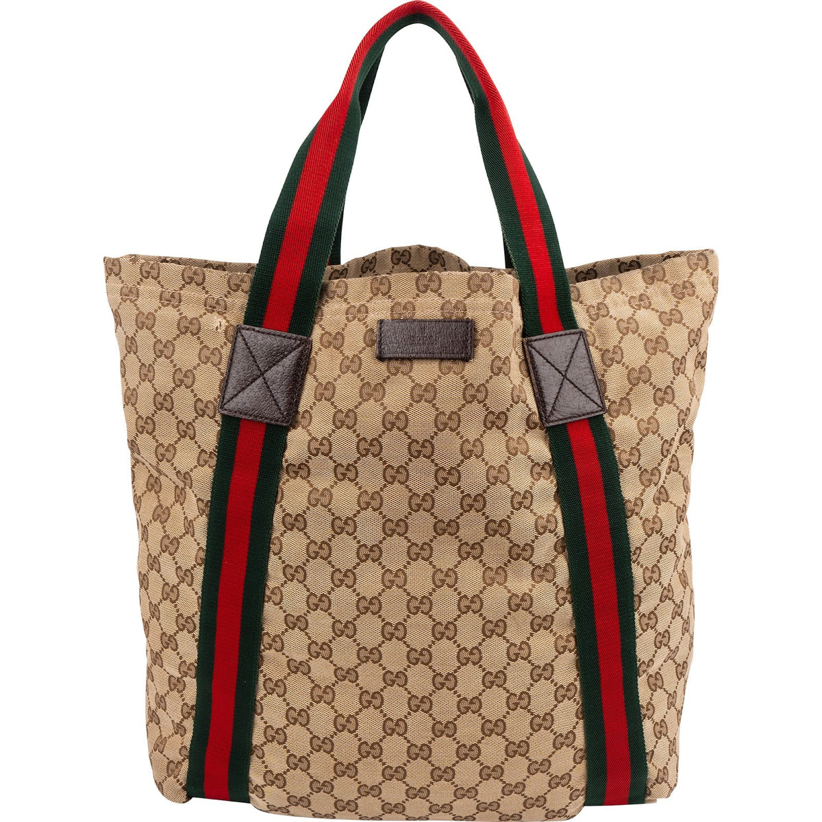 Gucci Web Large Tote aus GG Canvas – Vorderansicht